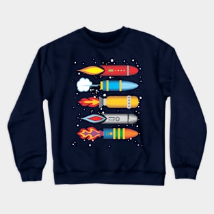 Retro space rockets sci fi science fiction universe Crewneck Sweatshirt